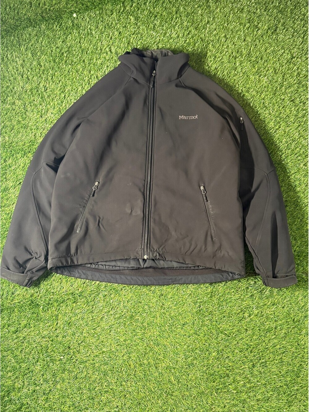 Vintage Marmot Gravity Softshell Full Zip Jacket Black Mens Size L